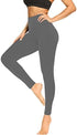 High Waisted Womens Black Workout Leggings - Running Tummy Control Yoga Pants